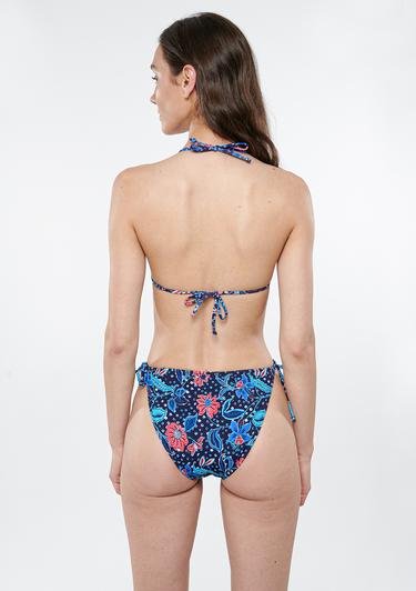  Mavi Tropik Çiçek Baskılı Lacivert Bikini Altı 1911530-30717