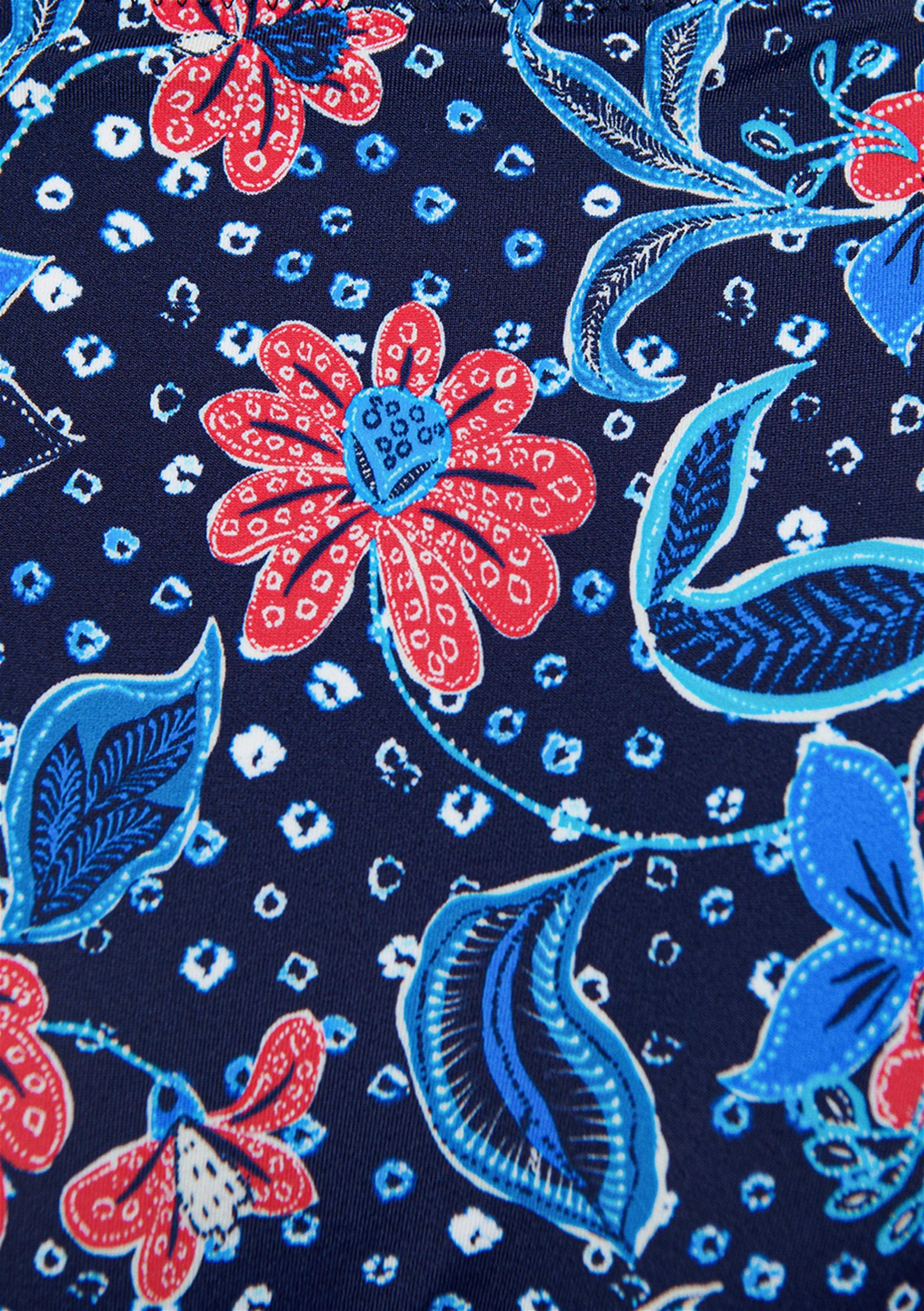 Mavi Tropik Çiçek Baskılı Lacivert Bikini Üstü 1911529-30717