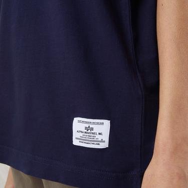  Alpha Industries Nasa Worm Logo Erkek Mavi T-Shirt