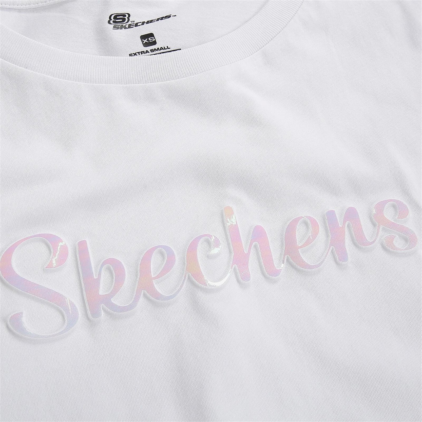 Skechers Graphic Crew Neck Kadın Beyaz T-Shirt