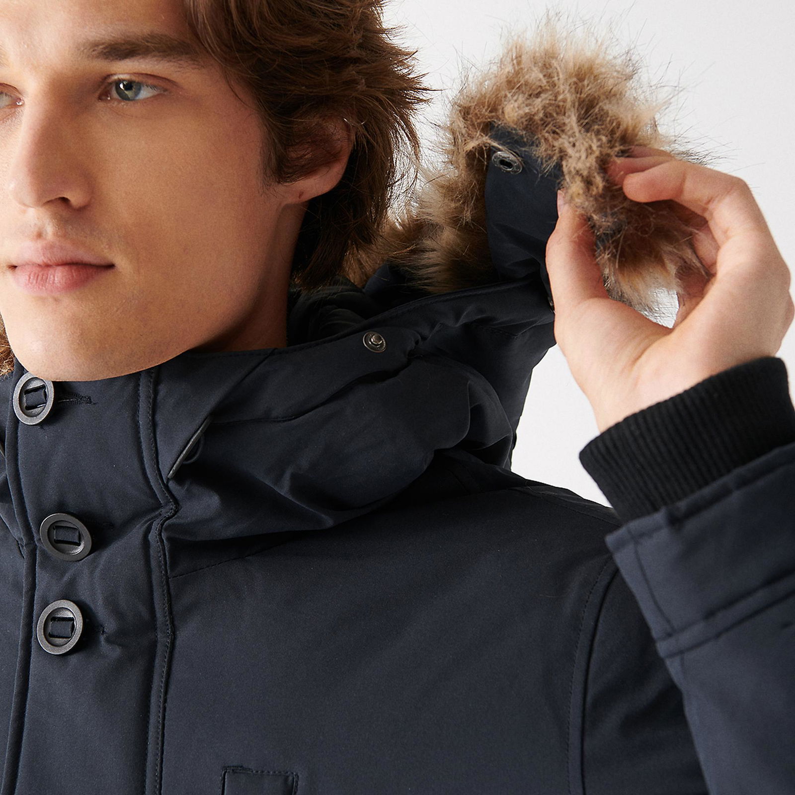 Mavi Kapüşonlu Gri Parka Regular Fit / Normal Kesim 010463-34332