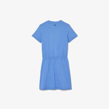  Lacoste Kız Çocuk Baskılı Mavi Elbise