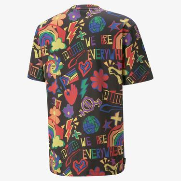  Puma Downtown Pride AOP Erkek Siyah T-Shirt