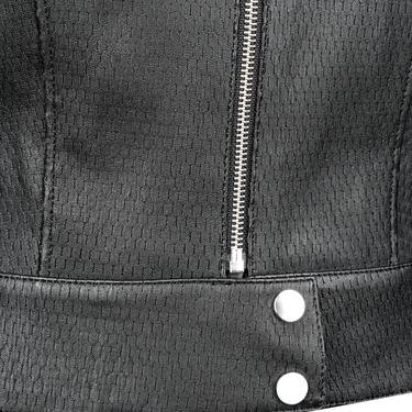  Ninfe Vintage Siyah Kadın Streç Deri Ceket