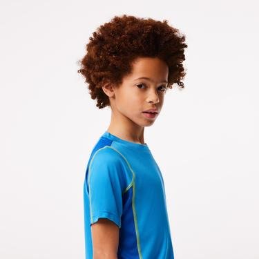  Lacoste Erkek Çocuk Renk Bloklu Mavi T-Shirt