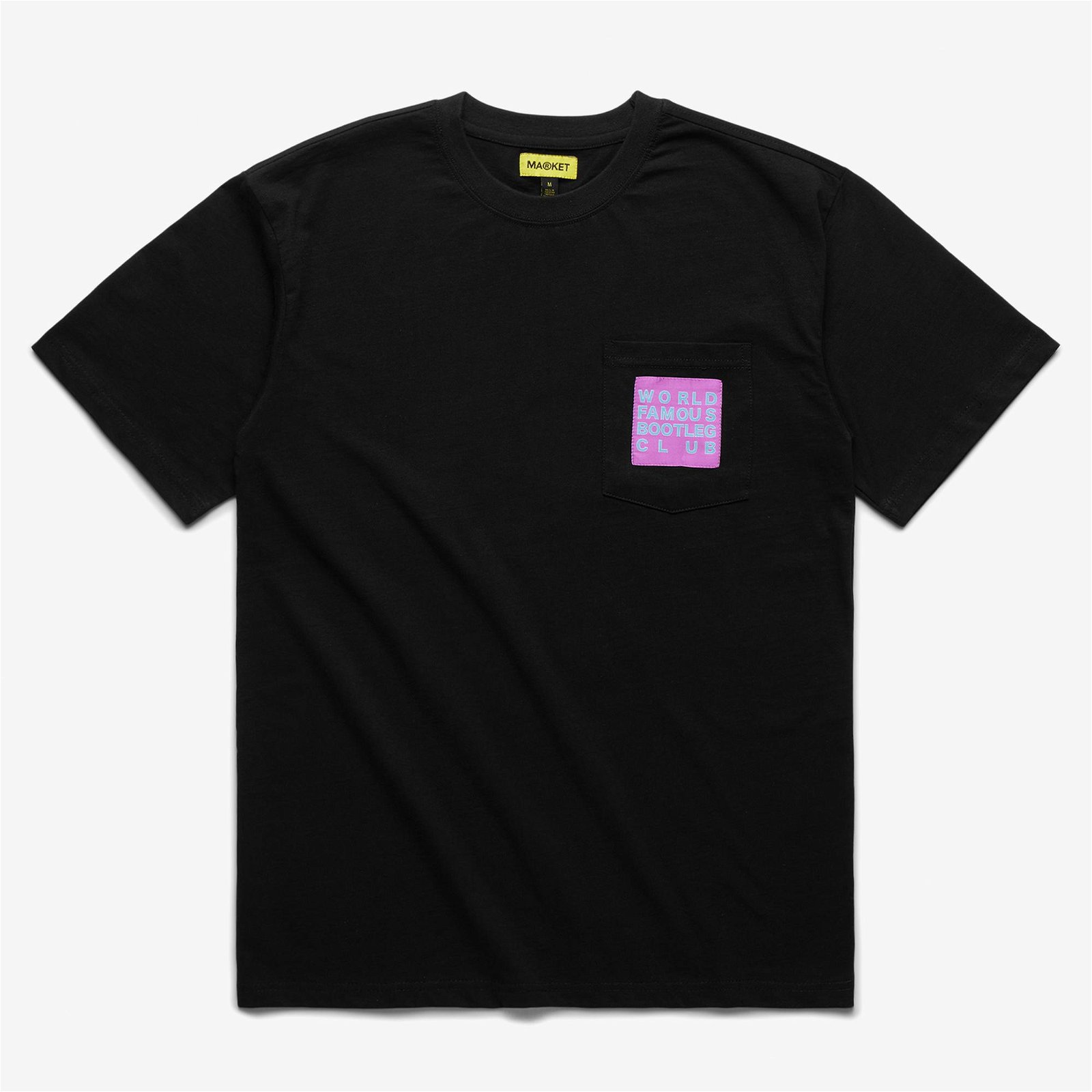 Market World Famous Bootleg Club Pocket Erkek Siyah T-Shirt