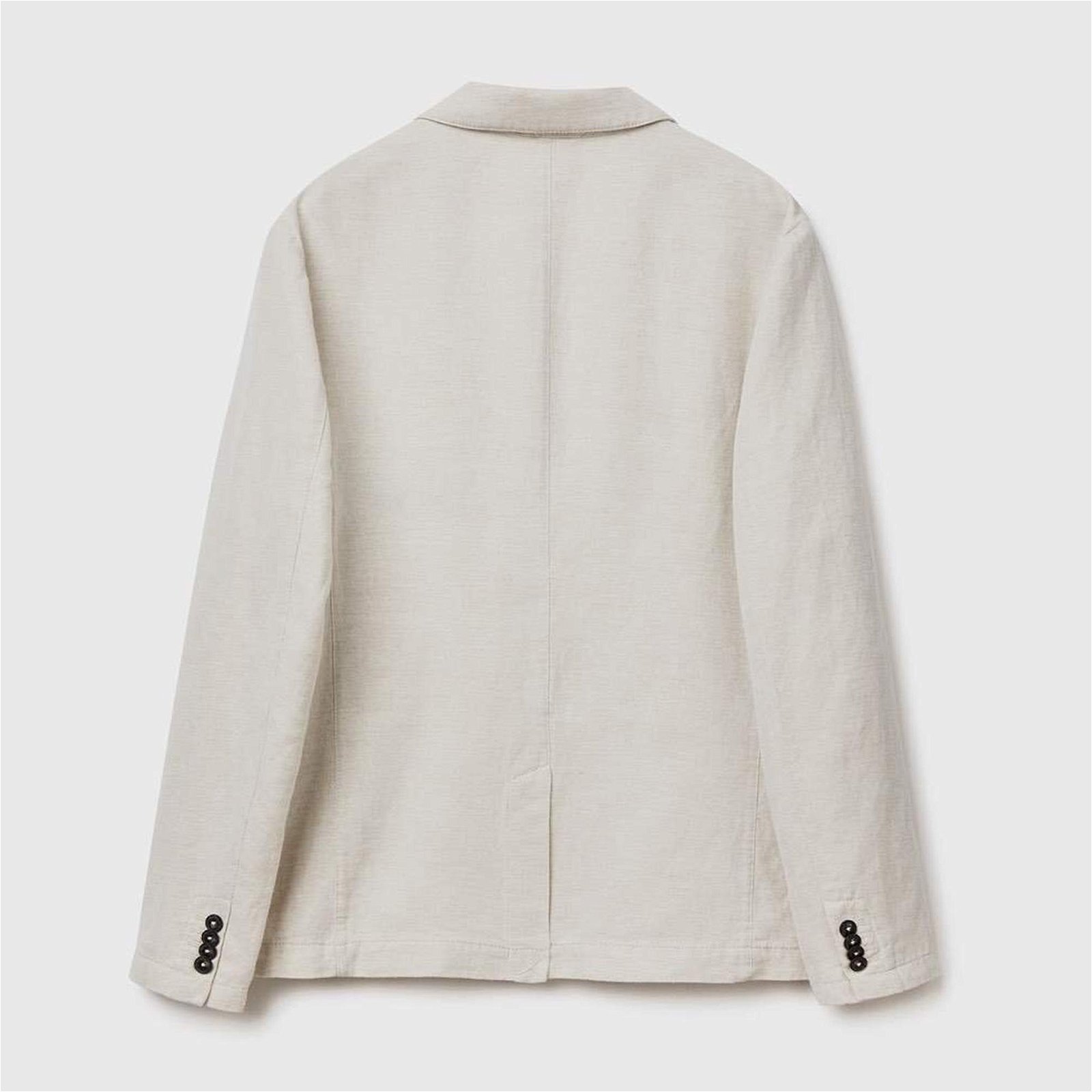 Benetton Keten Karışımlı Regular Fit Blazer Erkek Beyaz Ceket
