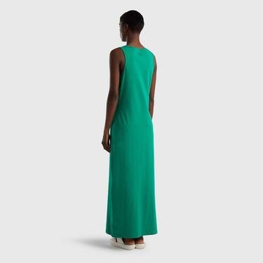  Benetton Kolsuz Uzun Kadın Yeşil Elbise