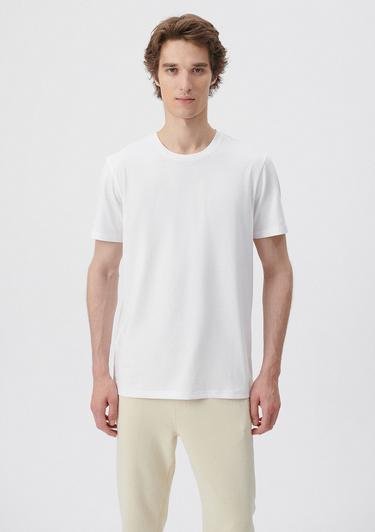  Mavi Doğa Dostu Beyaz Basic Tişört Slim Fit / Dar Kesim 066901-620