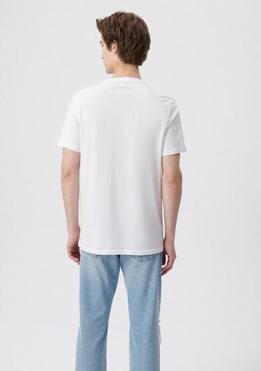  Mavi Mavi Jeans Baskılı Beyaz Tişört Slim Fit / Dar Kesim 066841-620