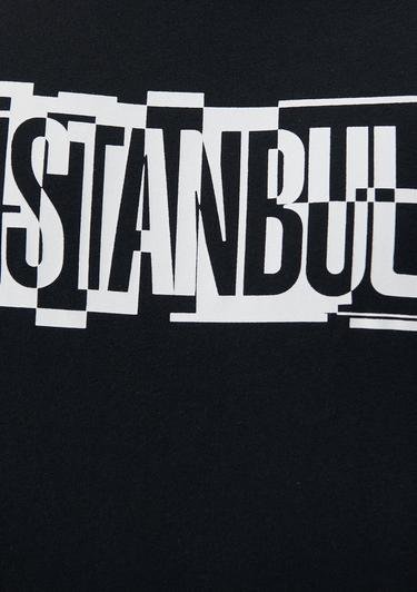  Mavi İstanbul Baskılı Siyah Tişört Regular Fit / Normal Kesim 0611789-900