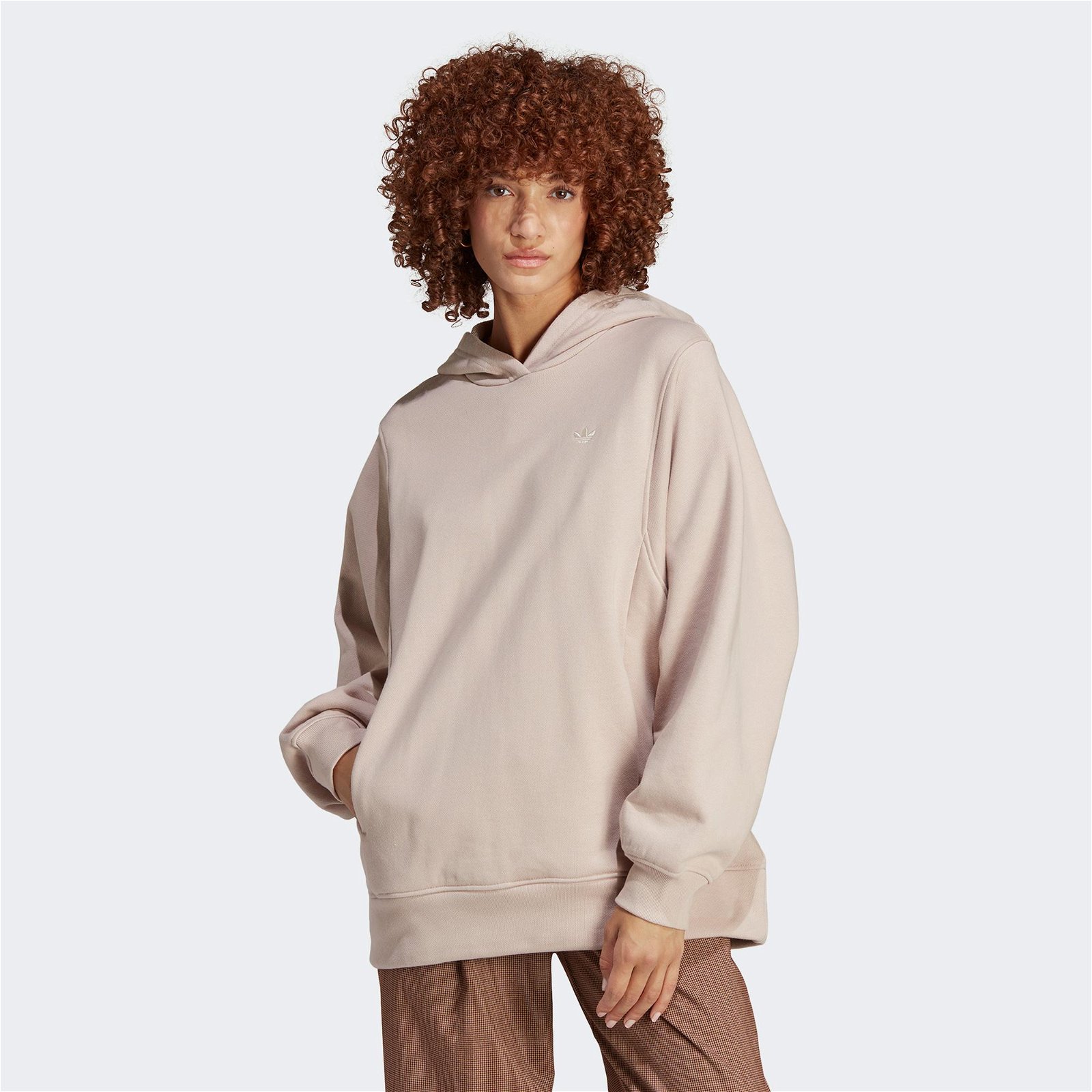 adidas Premium Essentials Hoodie Kadın Bej Sweatshirt