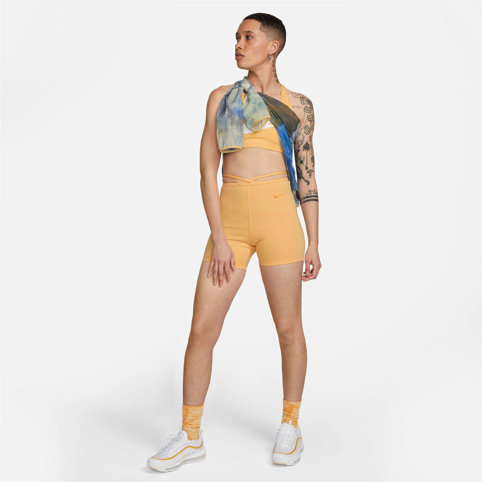 Nike Sportswear Evrdy Mod High Rise Bike Short Kadın Sarı Tayt