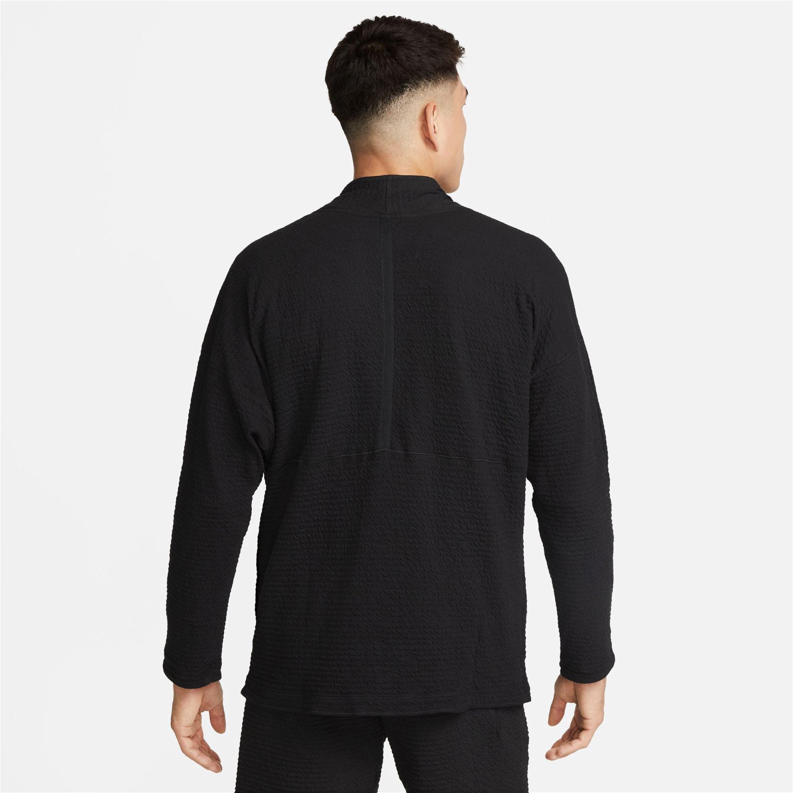 Nike Yoga Dri-Fit Texture Top Erkek Siyah Uzun Kollu T-Shirt