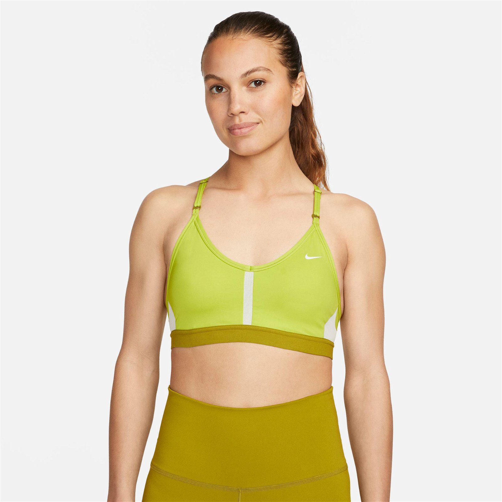 Nike Indy V-Neck Kadın Sarı Bra