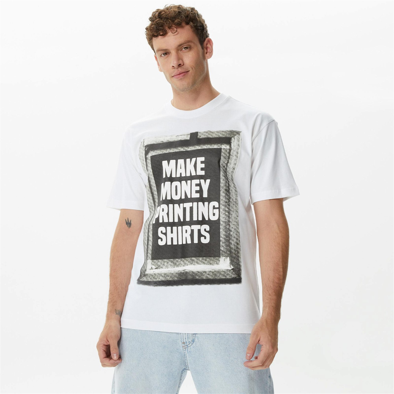 Market Printing Money Erkek Mavi T-Shirt