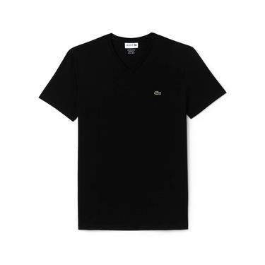  Lacoste Erkek Regular Fit V Yaka Siyah T-Shirt