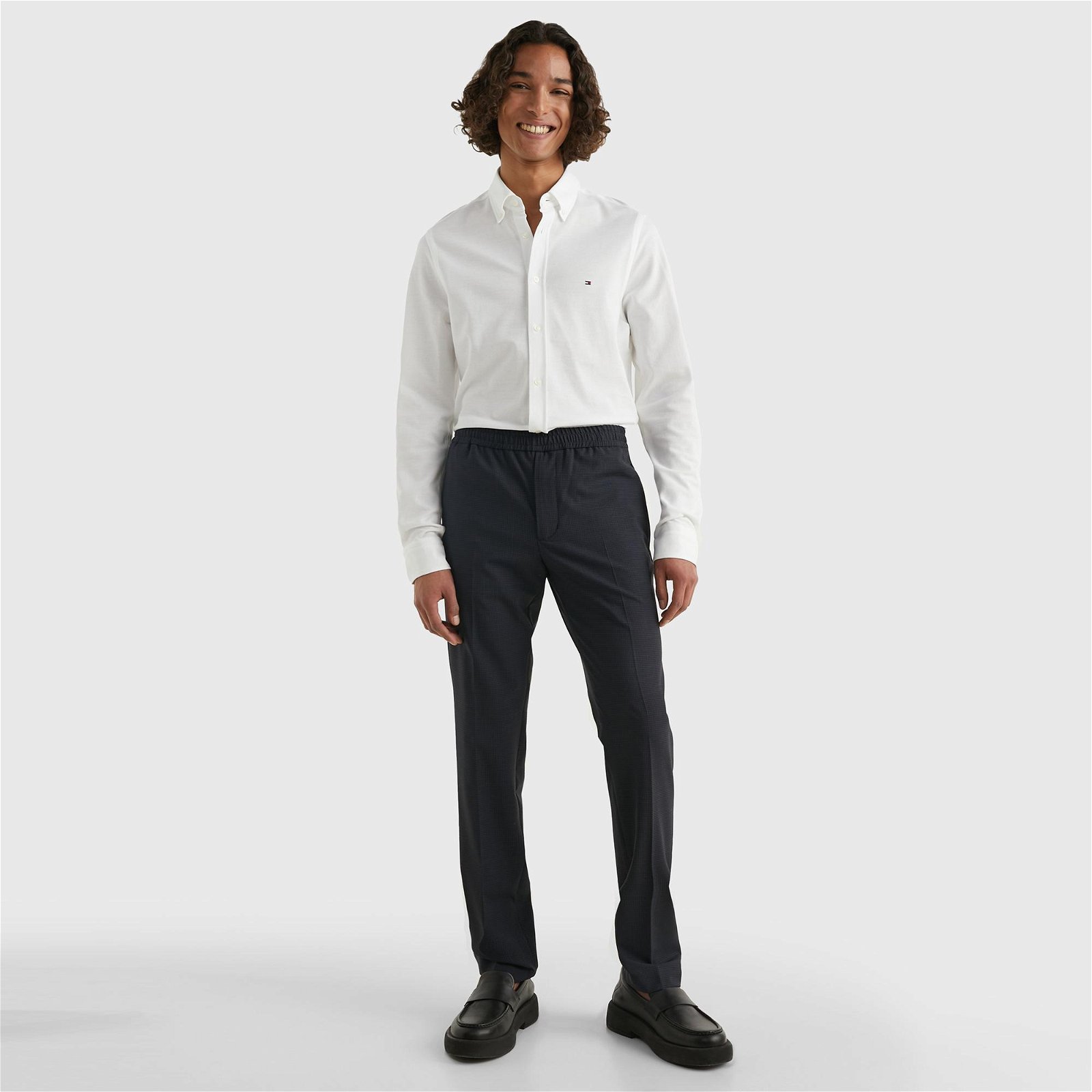 Tommy Hilfiger 985 Knitted Sf Erkek Beyaz Gömlek
