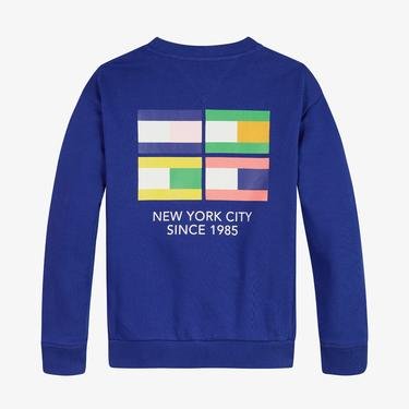  Tommy Hilfiger Multi Flag Erkek Çocuk Mavi Sweatshirt