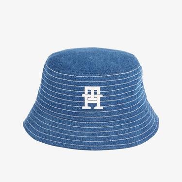  Tommy Hilfiger Monogram Denim Bucket Çocuk Mavi Şapka