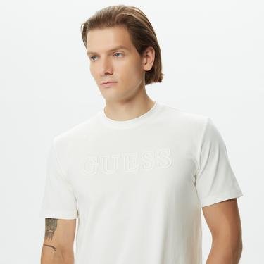  Guess Alphy Erkek Krem Rengi T-Shirt