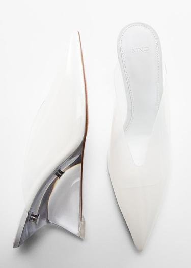  Mango Kadın Şeffaf Topuklu Vinil Ayakkabı Beyaz