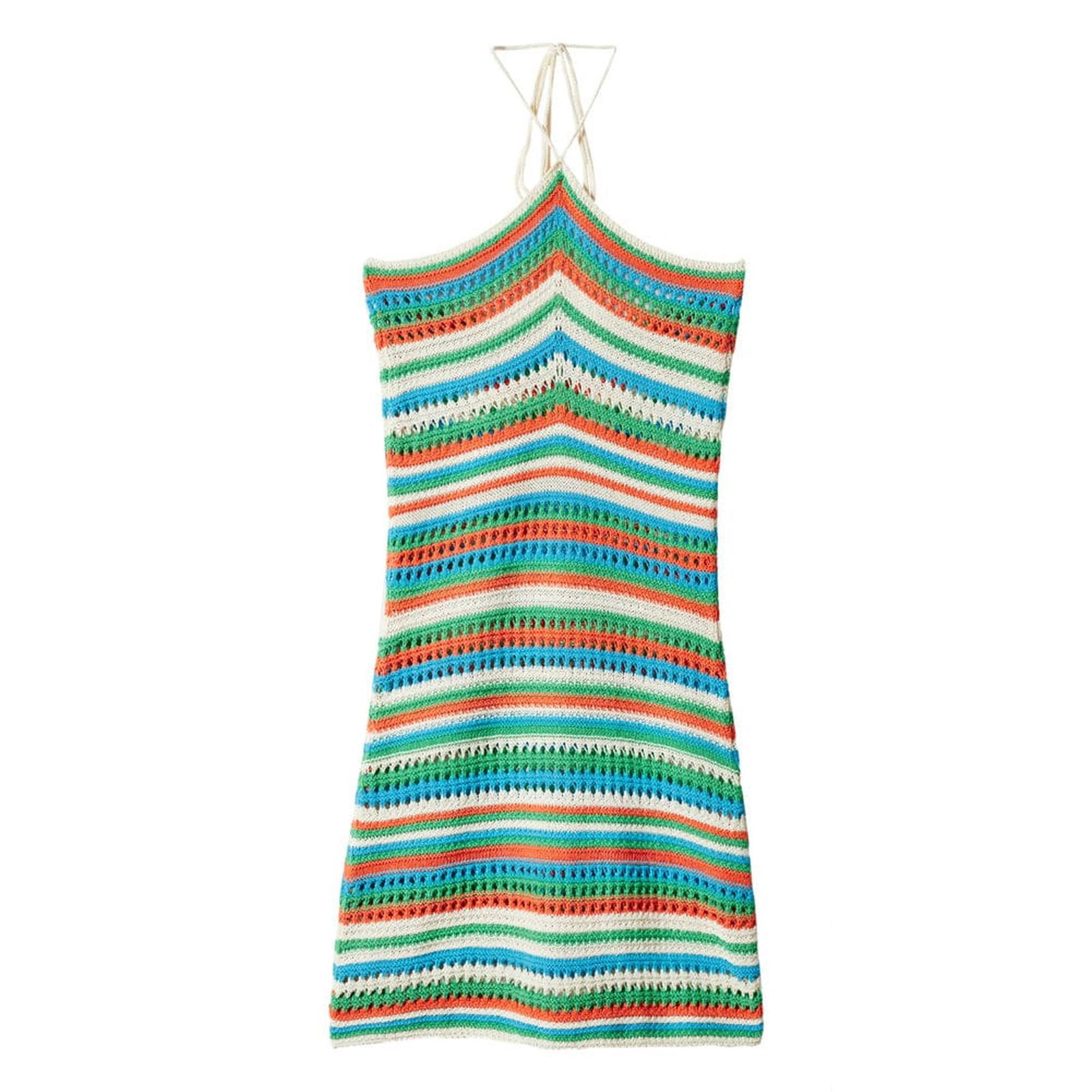 Mango Kadın Halter Yaka Dantel Elbise Pastel Yeşil