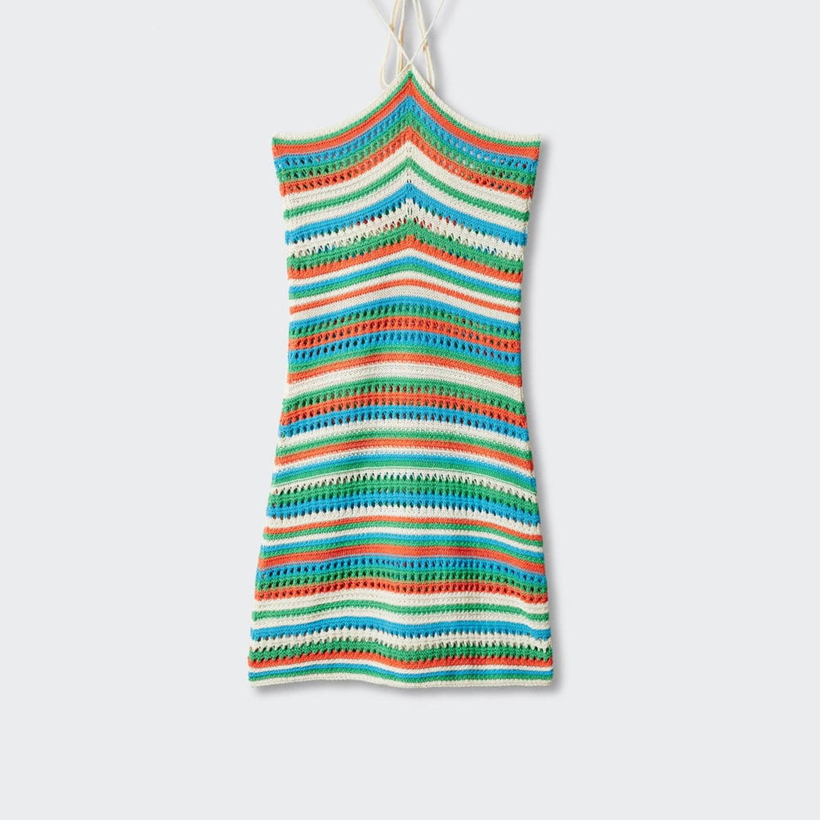 Mango Kadın Halter Yaka Dantel Elbise Pastel Yeşil