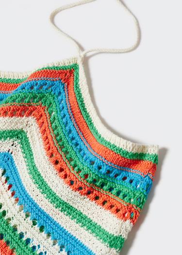  Mango Kadın Halter Yaka Dantel Elbise Pastel Yeşil
