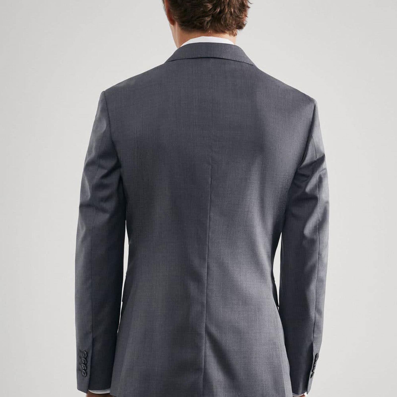 Mango Erkek Kırkım Yünlü Dar Kesim Takım Blazer Ceket Gri