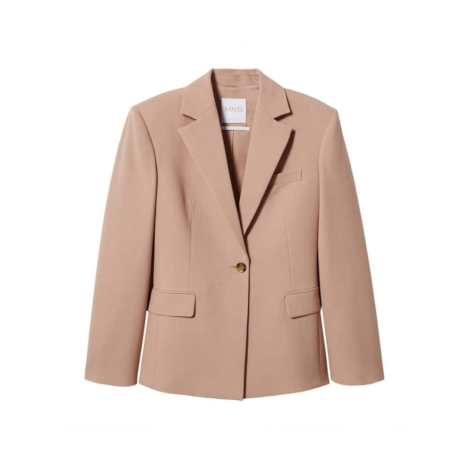 Mango Kadın Cepleri Dikişli Kumaş Blazer Ceket Deniz Mavisi