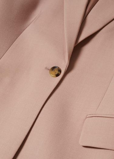  Mango Kadın Cepleri Dikişli Kumaş Blazer Ceket Deniz Mavisi