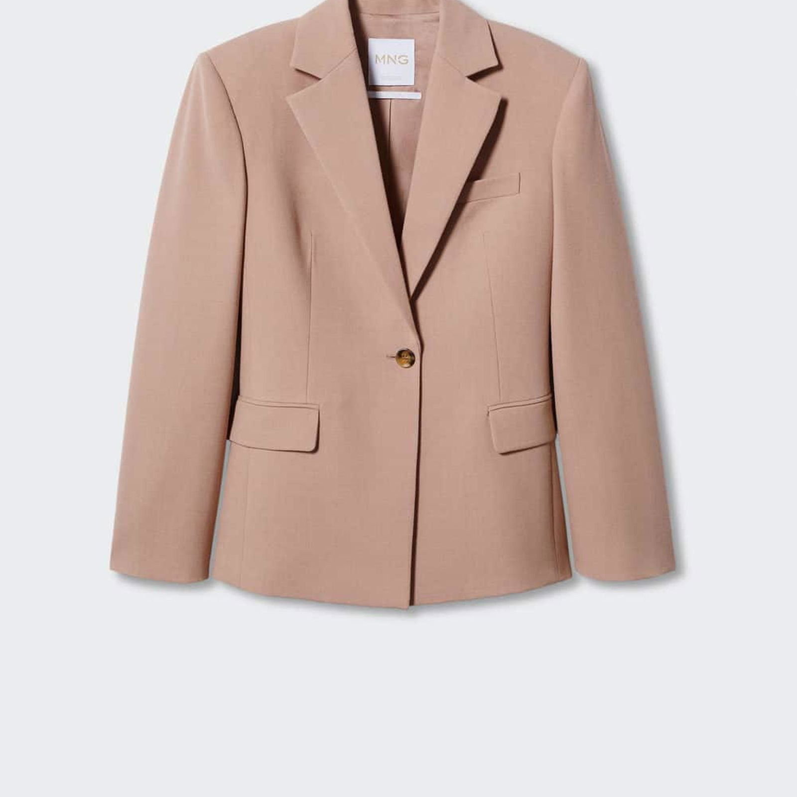 Mango Kadın Cepleri Dikişli Kumaş Blazer Ceket Deniz Mavisi