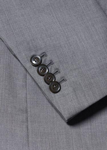  Mango Erkek Kırkım Yünlü Dar Kesim Takım Blazer Ceket Gri