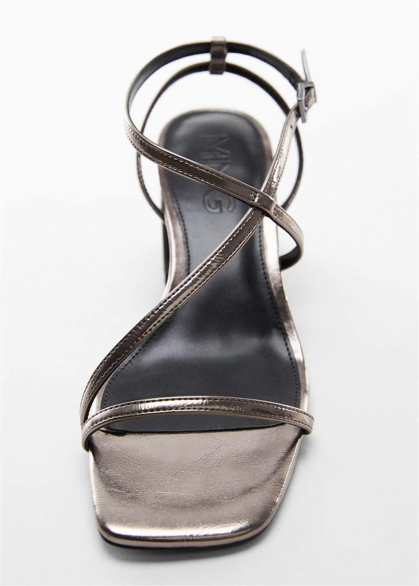 Mango Çocuk Bilekten Bağlamalı Topuklu Sandalet Koyu Gümüş Rengi