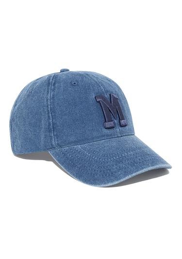  Mavi M Logo Baskılı Indigo Şapka 0911156-70695
