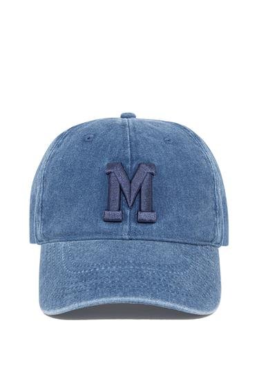  Mavi M Logo Baskılı Indigo Şapka 0911156-70695