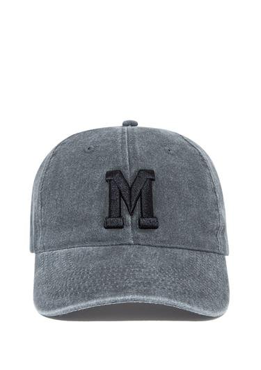  Mavi M Logo Baskılı Gri Şapka 0911156-34314