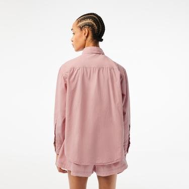  Lacoste Kadın Oversize Pembe Gömlek