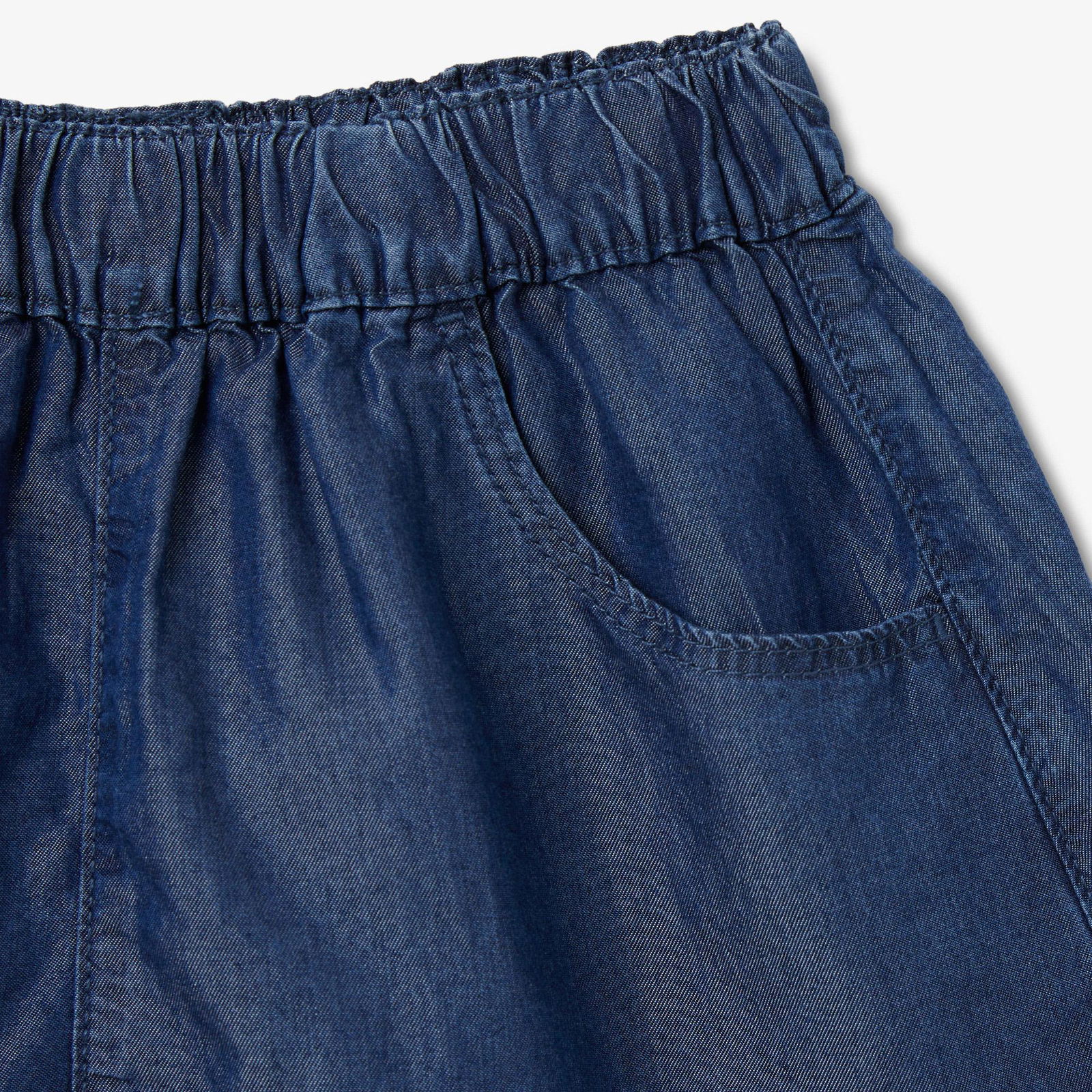 Benetton Beli Lastikli Tensel Çocuk Koyu Denim Sort