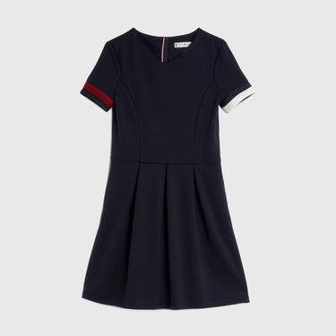  Tommy Hilfiger Global Stripe Punto Kız Çocuk Mavi Elbise