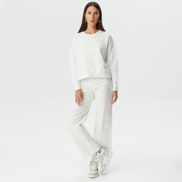  Tommy Hilfiger Imd Relaxed Washed C-Neck Kadın Beyaz Sweatshirt