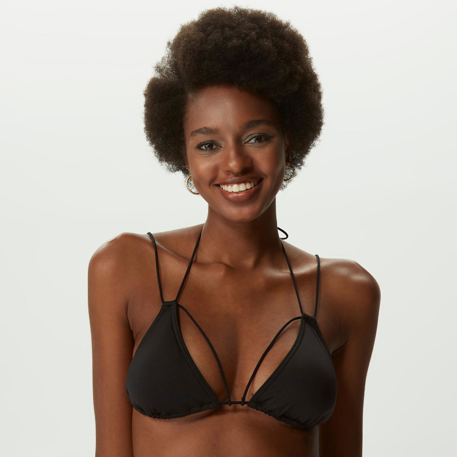 Calvin Klein Triangle İp Askılı Kadın Siyah Bikini Üstü