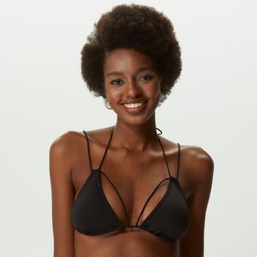  Calvin Klein Triangle İp Askılı Kadın Siyah Bikini Üstü