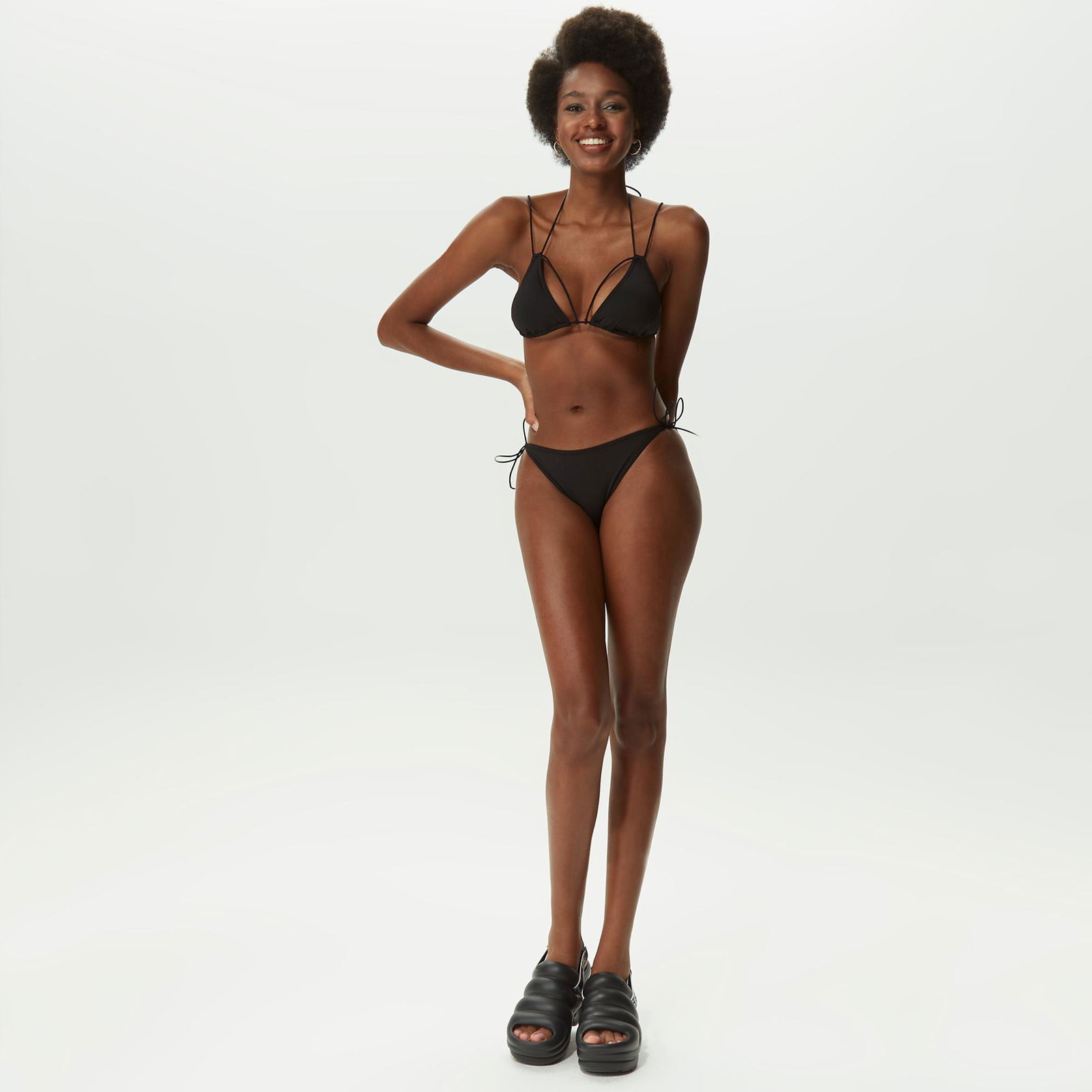 Calvin Klein Triangle İp Askılı Kadın Siyah Bikini Üstü