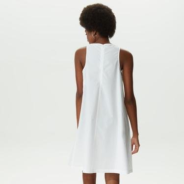  Benetton Kolsuz Midi Boy Kadın Beyaz Elbise