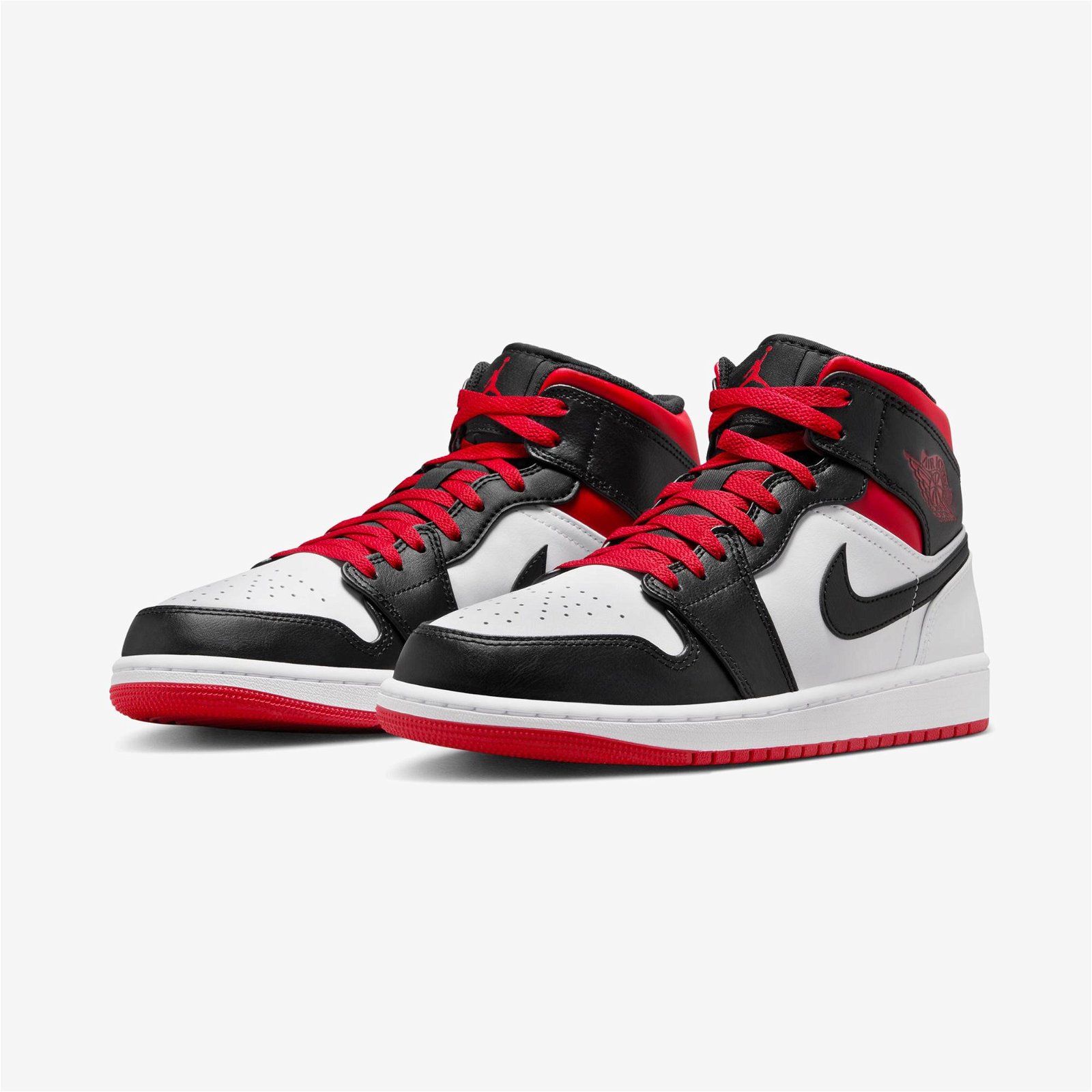 Jordan Air 1 Mid Erkek Siyah - Kırmızı Spor Ayakkabı