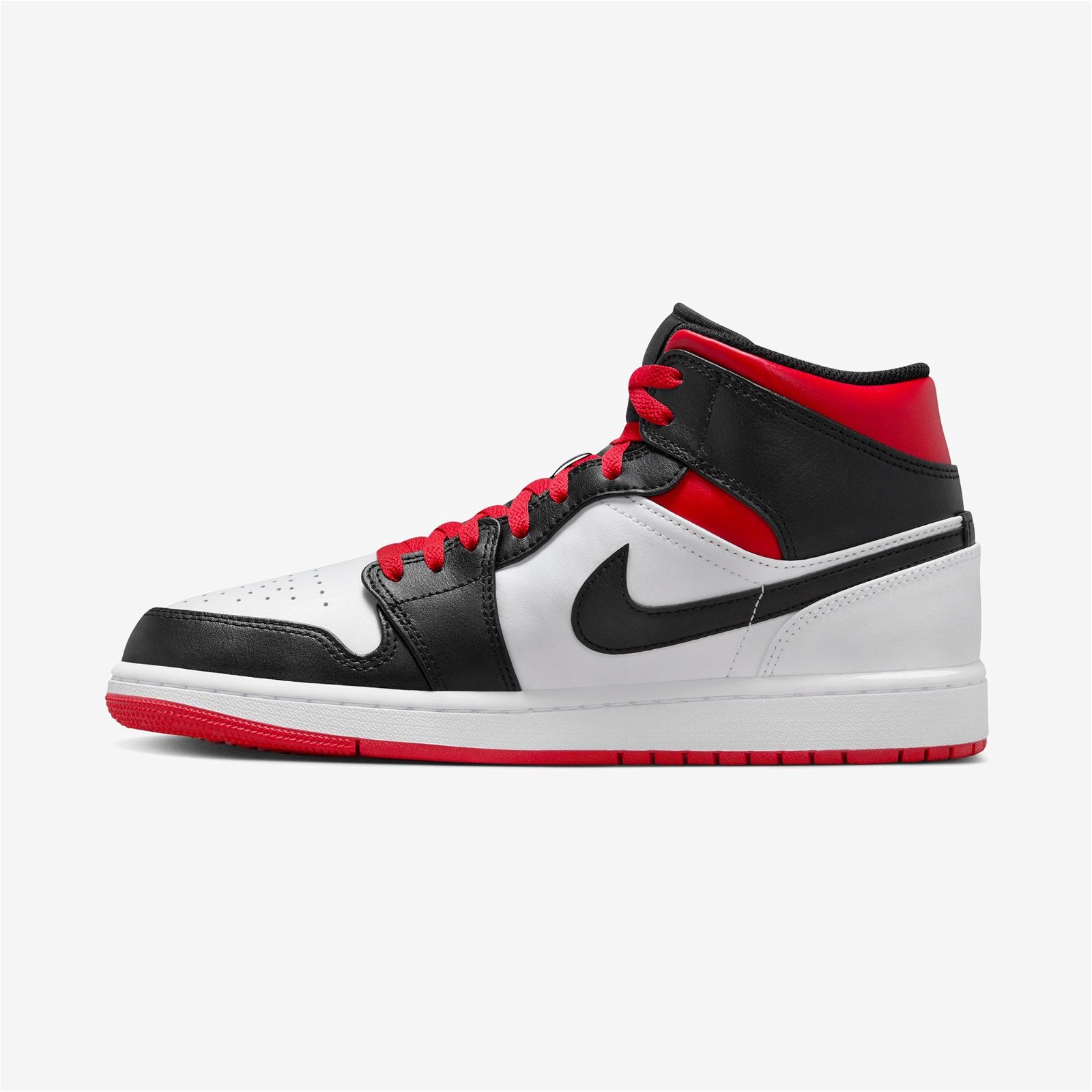 Jordan Air 1 Mid Erkek Siyah - Kırmızı Spor Ayakkabı
