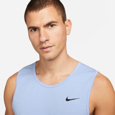  Nike Dri-Fit Hyverse Tank Erkek Mavi Kolsuz T-Shirt