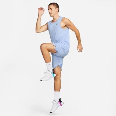 Nike Dri-Fit Hyverse Tank Erkek Mavi Kolsuz T-Shirt